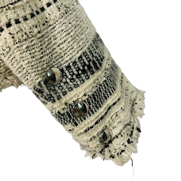 IRO LIZZIE TWEED BLAZER JACKET, CREAM & BLACK, WOMENS SIZE 3 - Picture 9 of 14